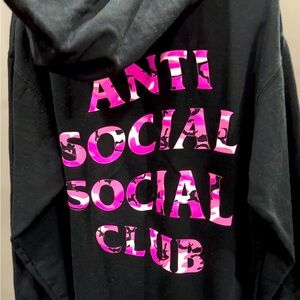 Gently used Anti Social Social Club black hoodie.
